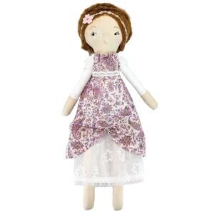 Handmade Heirloom Cloth Doll Fantasy Plush Red Yarn Hair Artist Linen OOAK 14.5"